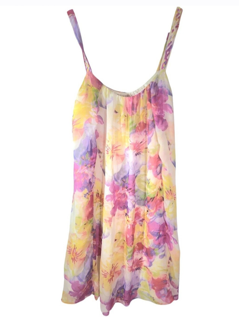 Charlie Jade Peony Floral Chiffon Spaghetti Strap Dress. Xs